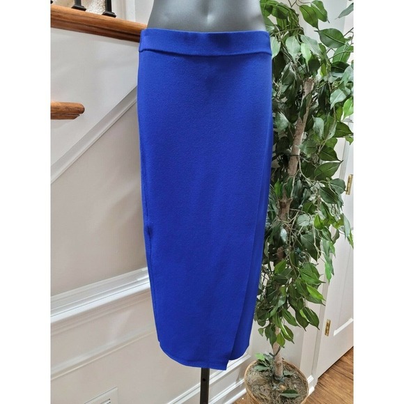 Gabrielle Union Women's Blue Rayon And Nylon Knee Lenght Skirt Size X-Small - Picture 9 of 9